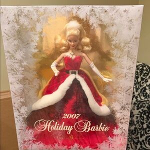 Barbie Holiday Doll in Red and White Gown
